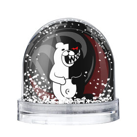 Снежный шар с принтом MONOKUMA | МОНОКУМА | DANGANRO в городе Новоалтайск, Пластик | Изображение внутри шара печатается на глянцевой фотобумаге с двух сторон | anime | bear | black  white | danganronpa | kurokuma | monodam | monokuma | monomi | monotaro | rabbit | school | shirokuma | аниме | главарь | мoноми | монокума | черно белый | школа
