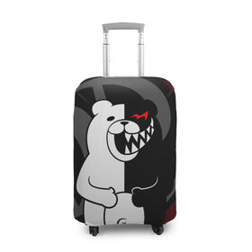 Чехол для чемодана 3D с принтом MONOKUMA | МОНОКУМА | DANGANRO в городе Новоалтайск, 86% полиэфир, 14% спандекс | двустороннее нанесение принта, прорези для ручек и колес | anime | bear | black  white | danganronpa | kurokuma | monodam | monokuma | monomi | monotaro | rabbit | school | shirokuma | аниме | главарь | мoноми | монокума | черно белый | школа