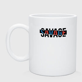 Кружка керамическая с принтом SAVAGE | ДИКАРЬ в городе Новоалтайск, керамика | объем — 330 мл, диаметр — 80 мм. Принт наносится на бока кружки, можно сделать два разных изображения | creative | minimalism | savage | wild | дикарь | дикий | креатив | креативная | минимализм | надпись | одичалый | текст