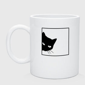 Кружка керамическая с принтом BLACK CAT | ЧЕРНАЯ КОШКА в городе Новоалтайск, керамика | объем — 330 мл, диаметр — 80 мм. Принт наносится на бока кружки, можно сделать два разных изображения | black | cat | cats | creative | hunter | minimalism | night | кот | коте | котенок | котэ | кошка | креатив | креативная | минимализм | надпись | ночь | охотник | текст | черная | черный