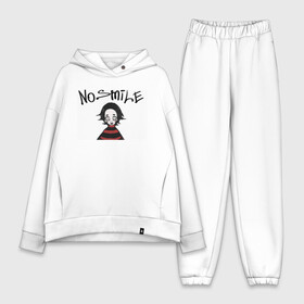 Женский костюм хлопок Oversize с принтом No Smile в городе Новоалтайск,  |  | no smile | без улыбки | девочка в худи | закрытый рот | мрак | разочарование | шок