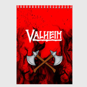 Скетчбук с принтом VALHEIM в городе Новоалтайск, 100% бумага
 | 48 листов, плотность листов — 100 г/м2, плотность картонной обложки — 250 г/м2. Листы скреплены сверху удобной пружинной спиралью | coffee stain | valheim | vikings | вальхайм | вальхеим | вальхейм. | викинги | выживание | гарпун бездны | мечи