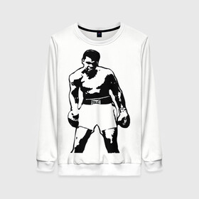 Женский свитшот 3D с принтом The Greatest (Muhammad Ali) в городе Новоалтайск, 100% полиэстер с мягким внутренним слоем | круглый вырез горловины, мягкая резинка на манжетах и поясе, свободная посадка по фигуре | ali | clay | mohammed | али | боец | боксер | величайший | возможность | искусства | касиус | клей | личность | мозайка | мотивация | мохаммед | мухамед | перчатки | сила | слова | спорт | темный | узор