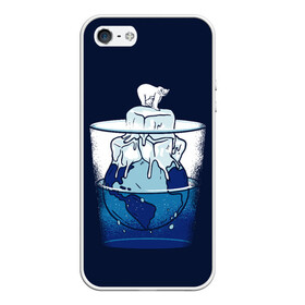 Чехол для iPhone 5/5S матовый с принтом Polar Ice Bear в городе Новоалтайск, Силикон | Область печати: задняя сторона чехла, без боковых панелей | Тематика изображения на принте: north pole | planet | water | антарктида | антарктика | арктика | белый медведь | в стакане | вода | земля | кубики льда | лед | льдина | льдинка | медведица | медвежонок | на льдине | наполовину полон | планета