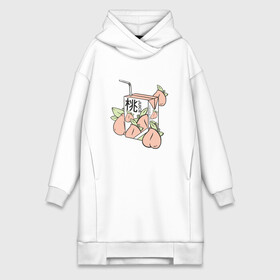 Платье-худи хлопок с принтом Japanese Peach Juice в городе Новоалтайск,  |  | anime | chilled cow | hip hop | kanji | lo fi | lofi | peaches | tokyo | аниме | иероглифы | йероглифы | канджи | кандзи | пакет сока | персик | персики | персиковый сок | с трубочкой | сок | токио | тренд | трубочка | уличный стиль