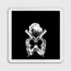 Магнит 55*55 с принтом GANGSTA MARILYN в городе Новоалтайск, Пластик | Размер: 65*65 мм; Размер печати: 55*55 мм | Тематика изображения на принте: cinema | gangster | gangta | gun | hollywood | marylyn | monroe | retro | usa | актриса | гангстер | голливуд | кина | красота | мэрлин монро | пистолеты | пушки | ретро | стволы