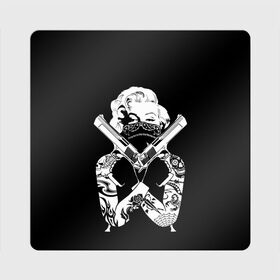 Магнит виниловый Квадрат с принтом GANGSTA MARILYN в городе Новоалтайск, полимерный материал с магнитным слоем | размер 9*9 см, закругленные углы | Тематика изображения на принте: cinema | gangster | gangta | gun | hollywood | marylyn | monroe | retro | usa | актриса | гангстер | голливуд | кина | красота | мэрлин монро | пистолеты | пушки | ретро | стволы