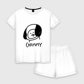 Женская пижама с шортиками хлопок с принтом ЧИММИ | CHIMMY в городе Новоалтайск, 100% хлопок | футболка прямого кроя, шорты свободные с широкой мягкой резинкой | army | bangtan boys | bt21 | bts | bts stickers | chimmy | cooky | k pop | koya | mang | monster | rap monster | rapmon | rj | rm | shooky | tata | van | бтс | ви | джей хоуп | джонгук | кейпоп | реп монстр | стикеры bts | сюга | чимин | чин
