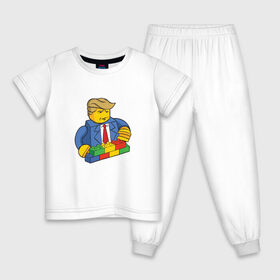 Детская пижама хлопок с принтом Lego Donald Trump - Президент Дональд Трамп конструктор в городе Новоалтайск, 100% хлопок |  брюки и футболка прямого кроя, без карманов, на брюках мягкая резинка на поясе и по низу штанин
 | 45 президент | america | president | united states | usa | америка | байден | выборы | демократия | демократы | дональд трамп | конструктор | лего | миллионер | президент | прикол | республиканец | республиканцы