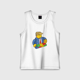 Детская майка хлопок с принтом Lego Donald Trump - Президент Дональд Трамп конструктор в городе Новоалтайск,  |  | 45 президент | america | president | united states | usa | америка | байден | выборы | демократия | демократы | дональд трамп | конструктор | лего | миллионер | президент | прикол | республиканец | республиканцы