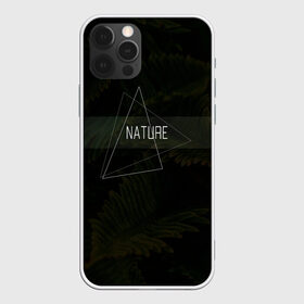Чехол для iPhone 12 Pro Max с принтом Nature | Природа | Дизайнерска в городе Новоалтайск, Силикон |  | nature | геометрия | листья | папоротник | папоротниковые | полоса | полоска | природа | треугольник | треугольники