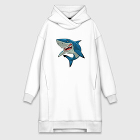 Платье-худи хлопок с принтом АКУЛА в городе Новоалтайск,  |  | fish | megalodon | shark | teeth | white shark | акула | белая акула | зубы | мегалодон | рыба