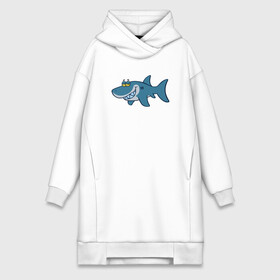 Платье-худи хлопок с принтом АКУЛЕНОК в городе Новоалтайск,  |  | fish | megalodon | shark | teeth | white shark | акула | белая акула | зубы | мегалодон | рыба