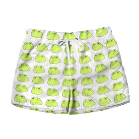 Женские шорты 3D с принтом лягушечки в городе Новоалтайск, 100% полиэстер | прямой крой, два кармана без застежек по бокам. Мягкая трикотажная резинка на поясе, внутри которой широкие завязки. Длина до середины бедра | животные | лягушка | милота | природа