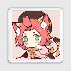 Магнит 55*55 с принтом Диона в городе Новоалтайск, Пластик | Размер: 65*65 мм; Размер печати: 55*55 мм | арт | диона | милая девочка | милая девушка | неко девочка | рисунок | чиби | чиби персонаж