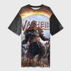 Платье-футболка 3D с принтом Valheim. в городе Новоалтайск,  |  | esport | games | valheim | валхейм | вальхейм | игроки | игролюбители | игроманы | игры | киберспорт | симулятор выживания | скандинавская мифология | экшен