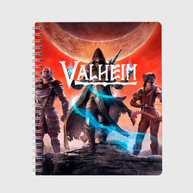 Тетрадь с принтом Valheim. в городе Новоалтайск, 100% бумага | 48 листов, плотность листов — 60 г/м2, плотность картонной обложки — 250 г/м2. Листы скреплены сбоку удобной пружинной спиралью. Уголки страниц и обложки скругленные. Цвет линий — светло-серый
 | esport | games | valheim | валхейм | вальхейм | игроки | игролюбители | игроманы | игры | киберспорт | симулятор выживания | скандинавская мифология | экшен