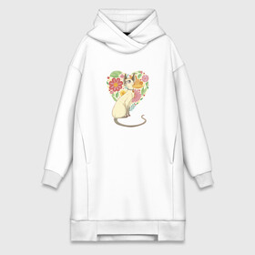 Платье-худи хлопок Весенняя Котька: в городе Новоалтайск, | | cat | flower heart | flowers | heart | kitten | love | siamese | siamese cat | spring | весна | кот | котик | котька | кошка | любовь | сердце | сиамская кошка | цветочное сердце | цветы