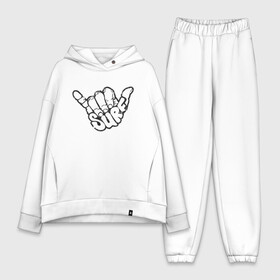 Женский костюм хлопок Oversize с принтом Surf в городе Новоалтайск,  |  | art | арт | графика | жесты | черно белое