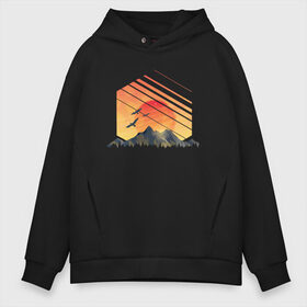 Мужское худи Oversize хлопок с принтом Mountain Galaxy Sunset в городе Новоалтайск, френч-терри — 70% хлопок, 30% полиэстер. Мягкий теплый начес внутри —100% хлопок | боковые карманы, эластичные манжеты и нижняя кромка, капюшон на магнитной кнопке | Тематика изображения на принте: abstract | art | geometric | geometry | landscape | minimalism | sky | space | sun | абстракция | арт | векторный рисунок | восход | галактика | геометрия | гора | горный пейзаж | горы | закат | картина | космос | минимализм | небо