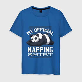 Мужская футболка хлопок с принтом My Official Napping Shirt в городе Новоалтайск, 100% хлопок | прямой крой, круглый вырез горловины, длина до линии бедер, слегка спущенное плечо. | english | funny | lazy | panda | английские надписи | английский язык | дневной сон | дремлет | дрыхнет | ленивая панда | ленивый | лень | люблю вздремнуть | люблю спать | панда | пандочка | прикол | сиеста