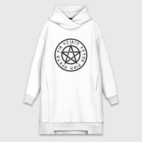 Платье-худи хлопок с принтом Hell в городе Новоалтайск,  |  | hell | underground | ад | баффомет | остроумные надписи | пентаграмма | прикольные надписи