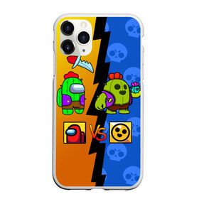 Чехол для iPhone 11 Pro матовый с принтом Among Us VS Brawl Stars в городе Новоалтайск, Силикон |  | brawl | brawler | brawlstars | chromatic | imposter | legendary | supercell | амонг | амонгас | бравлстарс | бравлстарсигра | импостер | предатель | суперселл | суперцел