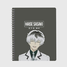 Тетрадь с принтом HAISE SASAKE Tokyo Ghoul в городе Новоалтайск, 100% бумага | 48 листов, плотность листов — 60 г/м2, плотность картонной обложки — 250 г/м2. Листы скреплены сбоку удобной пружинной спиралью. Уголки страниц и обложки скругленные. Цвет линий — светло-серый
 | anime | kaneki ken | tokyo ghoul | tokyo ghoul: re | аниме | анимэ | гули | джузо сузуя | канеки кен | кузен йошимура | наки | нишики нишио | ре | ренджи йомо | ризе камиширо | токийский гуль | тоука киришима | ута