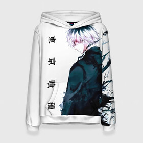 Женская толстовка 3D с принтом Kaneki Ken белая акварель в городе Новоалтайск, 100% полиэстер  | двухслойный капюшон со шнурком для регулировки, мягкие манжеты на рукавах и по низу толстовки, спереди карман-кенгуру с мягким внутренним слоем. | anime | kaneki ken | tokyo ghoul | tokyo ghoul: re | аниме | анимэ | гули | джузо сузуя | канеки кен | кузен йошимура | наки | нишики нишио | ре | ренджи йомо | ризе камиширо | токийский гуль | тоука киришима | ута