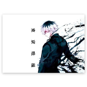 Поздравительная открытка с принтом Токийский гуль Tokyo Ghoul в городе Новоалтайск, 100% бумага | плотность бумаги 280 г/м2, матовая, на обратной стороне линовка и место для марки
 | anime | kaneki ken | tokyo ghoul | tokyo ghoul: re | аниме | анимэ | гули | джузо сузуя | канеки кен | кузен йошимура | наки | нишики нишио | ре | ренджи йомо | ризе камиширо | токийский гуль | тоука киришима | ута