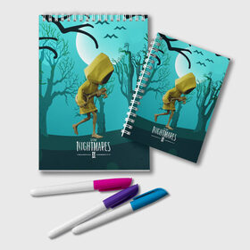 Блокнот с принтом Little Nightmares 2 в городе Новоалтайск, 100% бумага | 48 листов, плотность листов — 60 г/м2, плотность картонной обложки — 250 г/м2. Листы скреплены удобной пружинной спиралью. Цвет линий — светло-серый
 | Тематика изображения на принте: little nightmares | страшилка | страшная игра | ужас | хоррор