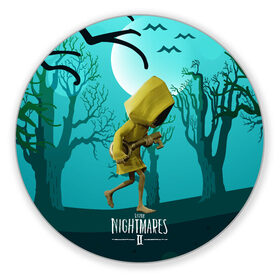 Коврик для мышки круглый с принтом Little Nightmares 2 в городе Новоалтайск, резина и полиэстер | круглая форма, изображение наносится на всю лицевую часть | Тематика изображения на принте: little nightmares | страшилка | страшная игра | ужас | хоррор