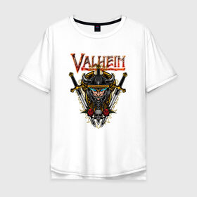 Мужская футболка хлопок Oversize с принтом Valheim в городе Новоалтайск, 100% хлопок | свободный крой, круглый ворот, “спинка” длиннее передней части | fantasy | mmo | valheim | valve | валхейм | вальхейм | викинги | выживалка | игра | королевская битва | ммо | ролевая игра | фэнтази