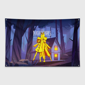 Флаг-баннер с принтом Little Nightmares 2 в городе Новоалтайск, 100% полиэстер | размер 67 х 109 см, плотность ткани — 95 г/м2; по краям флага есть четыре люверса для крепления | little nightmares | страшилка | страшная игра | ужас | хоррор