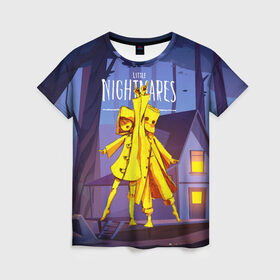 Женская футболка 3D с принтом Little Nightmares 2 в городе Новоалтайск, 100% полиэфир ( синтетическое хлопкоподобное полотно) | прямой крой, круглый вырез горловины, длина до линии бедер | little nightmares | страшилка | страшная игра | ужас | хоррор