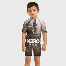 Детский купальный костюм 3D с принтом Metro Exodus в городе Новоалтайск, Полиэстер 85%, Спандекс 15% | застежка на молнии на спине | 2033 | exodus | metro | metro 2033 | metro exodus | stalker | апокалипсис | диггер | дигеры | метро | разрушка | эпидемия