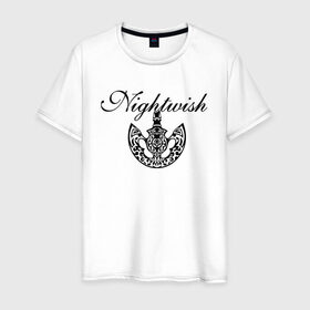 Мужская футболка хлопок с принтом Nightwish Logo / Найтвиш (Z) в городе Новоалтайск, 100% хлопок | прямой крой, круглый вырез горловины, длина до линии бедер, слегка спущенное плечо. | music | night wish | nightwish | nuclear blast | rock | spinefarm | лого | музыка | найт виш | найтвиш | рок | симфоник метал | тарья турунен | флор янсен