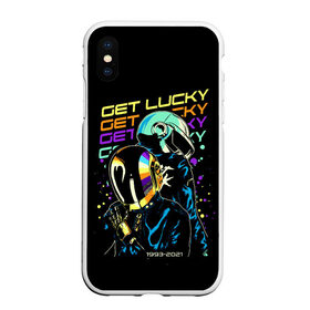Чехол для iPhone XS Max матовый с принтом DAFT PUNK в городе Новоалтайск, Силикон | Область печати: задняя сторона чехла, без боковых панелей | daft punk | get lucky | бангальтер | дафт панк | де омем кристо | музыка | электроника