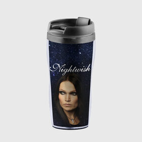 Термокружка-непроливайка с принтом Nightwish | Tarja Turunen (Z) в городе Новоалтайск, внутренняя часть — пищевой пластик, наружная часть — прозрачный пластик, между ними — полиграфическая вставка с рисунком | объем — 350 мл, герметичная крышка | music | nightwish | nuclear blast | rock | spinefarm | tarja turunen | лого | музыка | найтвиш | рок | симфоник метал | тарья турунен | флор янсен