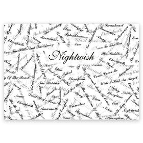 Поздравительная открытка с принтом Nightwish Songs / Найтвиш песни (Z) в городе Новоалтайск, 100% бумага | плотность бумаги 280 г/м2, матовая, на обратной стороне линовка и место для марки
 | Тематика изображения на принте: music | nightwish | nuclear blast | rock | spinefarm | лого | музыка | найтвиш | рок | симфоник метал | тарья турунен | флор янсен