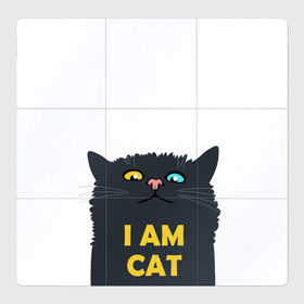 Магнитный плакат 3Х3 с принтом I AM CAT в городе Новоалтайск, Полимерный материал с магнитным слоем | 9 деталей размером 9*9 см | animal | cat | i am cat | meow | животное | зверь | кот | кошка | мяу