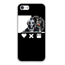 Чехол для iPhone 5/5S матовый с принтом Андроид XBOT 4000 в городе Новоалтайск, Силикон | Область печати: задняя сторона чехла, без боковых панелей | Тематика изображения на принте: андроид | белочерный | белый | знак | кот | котик | кошка | любовь | механизм | робот | роботы | черный