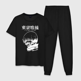 Мужская пижама хлопок с принтом Kaneki Ken Tokyo Ghoul в городе Новоалтайск, 100% хлопок | брюки и футболка прямого кроя, без карманов, на брюках мягкая резинка на поясе и по низу штанин
 | anime | kaneki ken | tokyo ghoul | tokyo ghoul: re | аниме | анимэ | гули | джузо сузуя | канеки кен | кузен йошимура | наки | нишики нишио | ре | ренджи йомо | ризе камиширо | токийский гуль | тоука киришима | ута