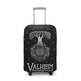 Чехол для чемодана 3D с принтом Valheim Руны Иггдрасиль в городе Новоалтайск, 86% полиэфир, 14% спандекс | двустороннее нанесение принта, прорези для ручек и колес | valheim | вальхейм | дерево | иггдрасиль | игдрасиль | игра | икдросиль | логотип игры | мировое древо | много рун | паттерн | руна | руны