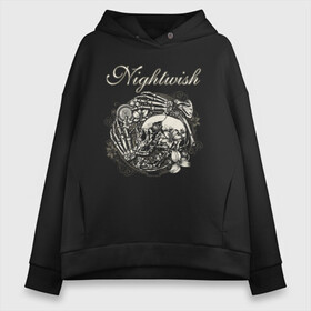 Женское худи Oversize хлопок с принтом NIGHTWISH в городе Новоалтайск, френч-терри — 70% хлопок, 30% полиэстер. Мягкий теплый начес внутри —100% хлопок | боковые карманы, эластичные манжеты и нижняя кромка, капюшон на магнитной кнопке | metal | nightwish | tarja turunen | метал | музыка | найтвиш | рок | симфо метал | тарья турунен