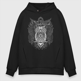 Мужское худи Oversize хлопок с принтом NIGHTWISH в городе Новоалтайск, френч-терри — 70% хлопок, 30% полиэстер. Мягкий теплый начес внутри —100% хлопок | боковые карманы, эластичные манжеты и нижняя кромка, капюшон на магнитной кнопке | metal | nightwish | tarja turunen | метал | музыка | найтвиш | рок | симфо метал | сова | тарья турунен