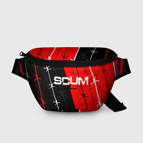 Поясная сумка 3D с принтом SCUM в городе Новоалтайск, 100% полиэстер | плотная ткань, ремень с регулируемой длиной, внутри несколько карманов для мелочей, основное отделение и карман с обратной стороны сумки застегиваются на молнию | action | game | scum | tec1 | выживание | выжить | ресурсы | скам игра | тюремная