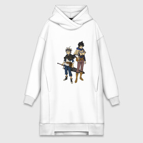 Платье-худи хлопок с принтом Yuno and Asta в городе Новоалтайск,  |  | anime | black clover | аниме | аста | лихт. | манга клевер | мультфильм | черный клевер | юно