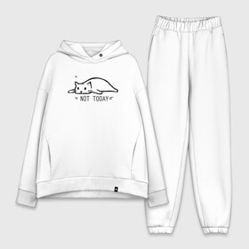 Женский костюм хлопок Oversize с принтом NOT TODAY   НЕ СЕГОДНЯ в городе Новоалтайск,  |  | not today | выходные | кот | не сегодня | отдых