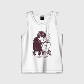 Детская майка хлопок с принтом Токийский гуль - Shut up Hehe в городе Новоалтайск,  |  | anime | kaneki ken | tokyo ghoul | tokyo ghoul: re | аниме | анимэ | гули | джузо сузуя | канеки кен | кузен йошимура | наки | нишики нишио | ре | ренджи йомо | ризе камиширо | токийский гуль | тоука киришима | ута
